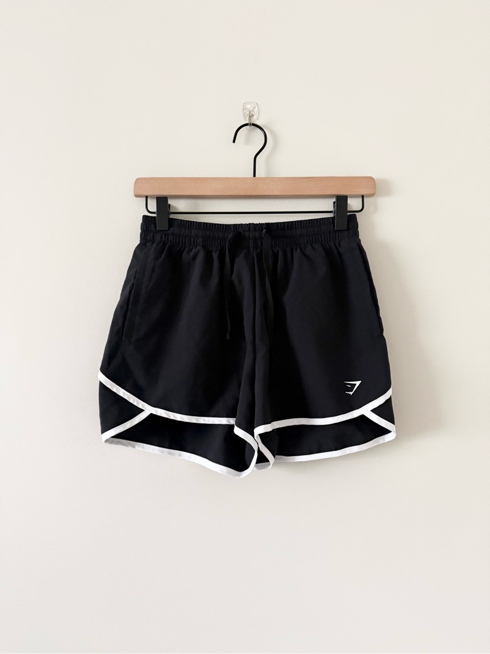 Gymshark Black Running Athletic Shorts with White Trim Size XS